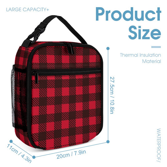 Red Black Lumberjack Three Piece Backpack Bag Set Combination