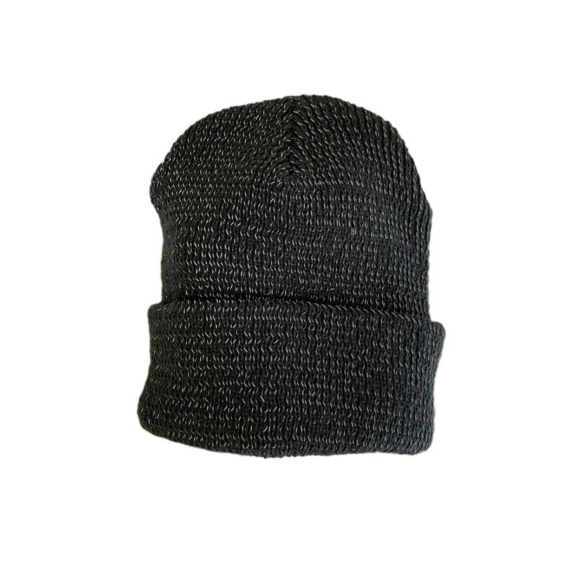 Harajuku Style Reflective Beanie Hat - Black & Grey