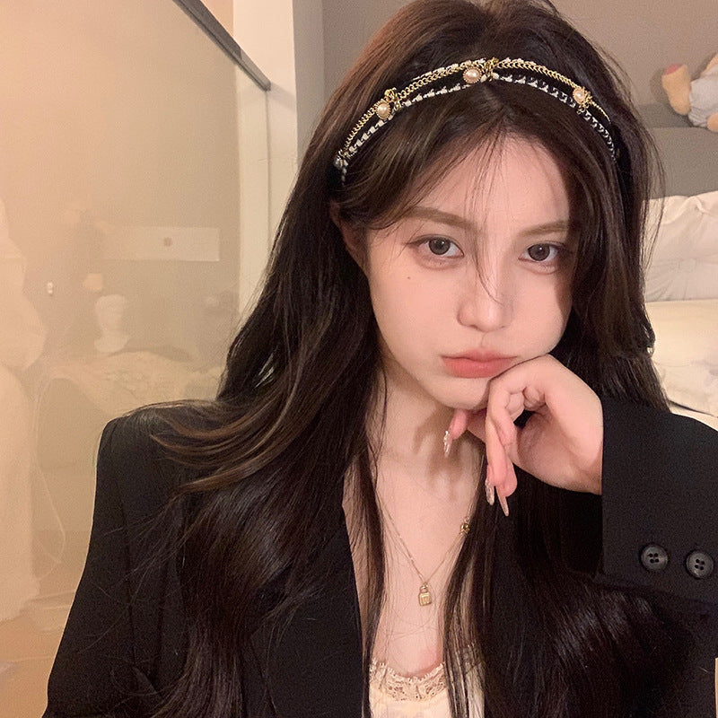French Girl Pearl Chain Headband