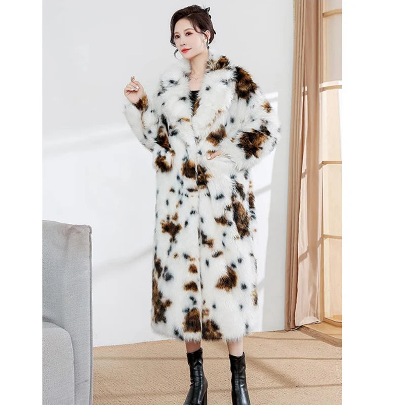 Women's Playful Faux Fur Trench Coat - Harajuku Style