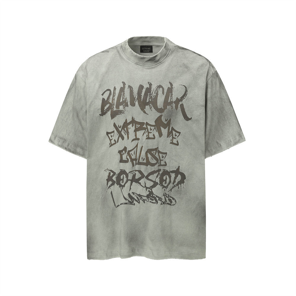Post-Apocalyptic Graffiti Letter Print T-Shirt