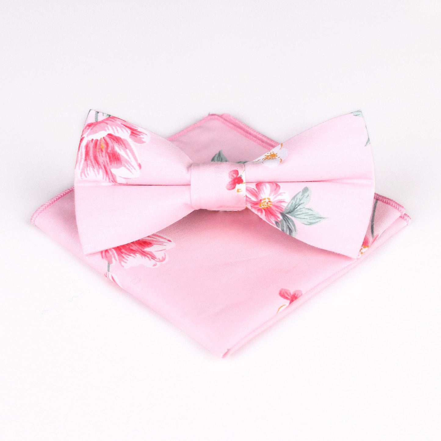 Cotton Bow Tie Print Suit & Pocket Square