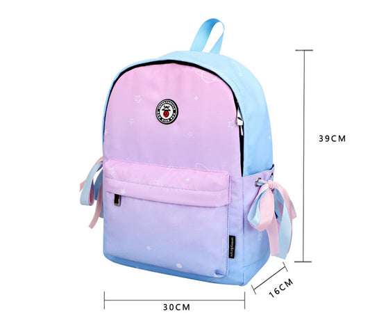 Fresh Gradient Color Harajuku Style School Backpack