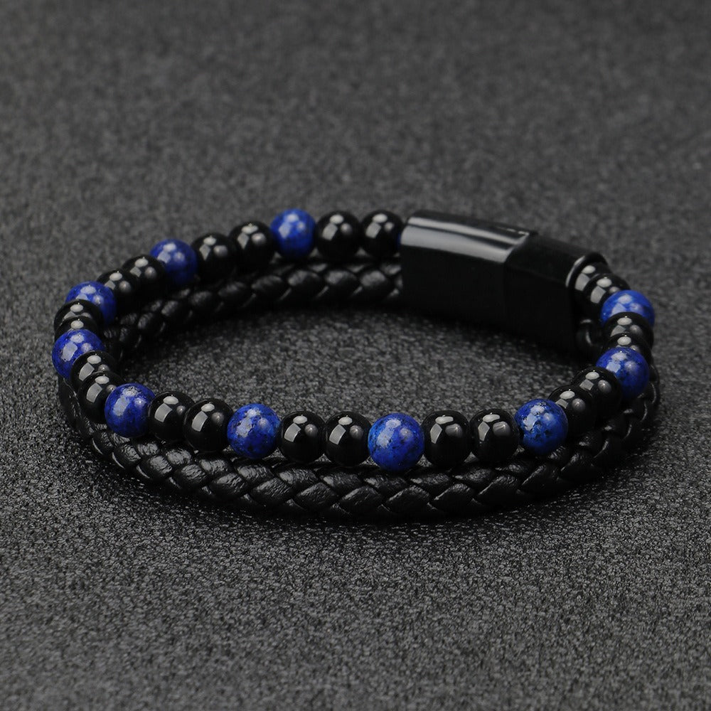 Volcanic Tiger Eye Beaded Bracelet - Harajuku Style
