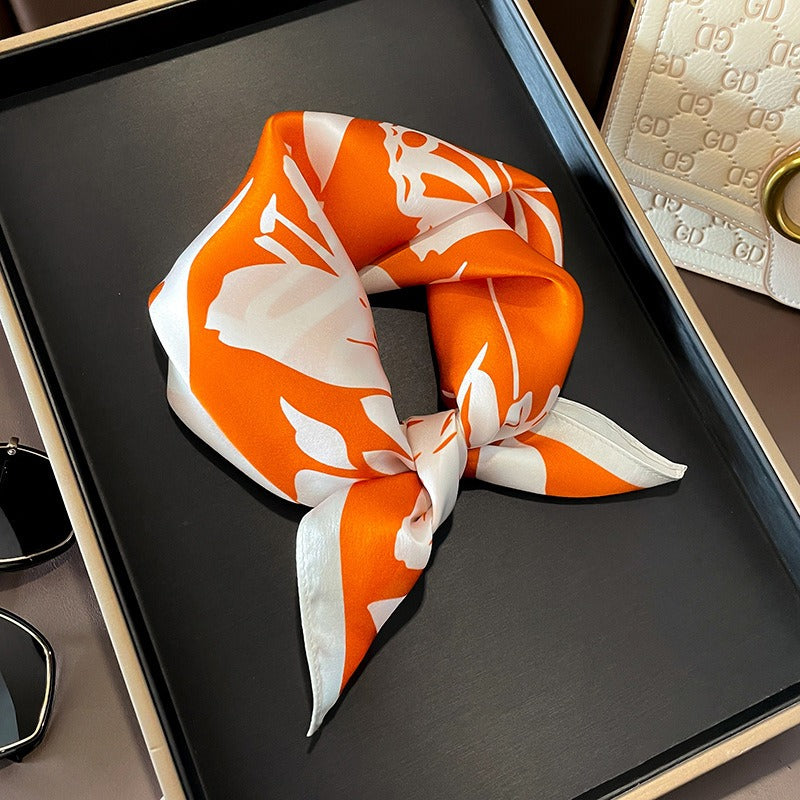 Playful Small Square Silk Scarf - Perfect Gift for Mom