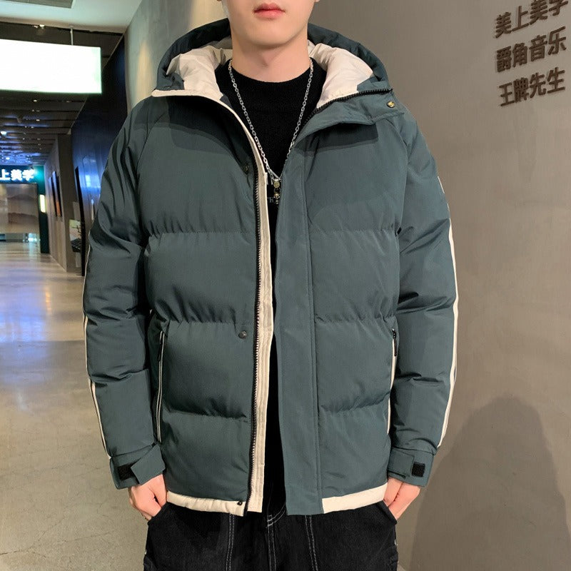 Men's Harajuku-Style Hooded Cotton Jacket - Casual Warm Coat