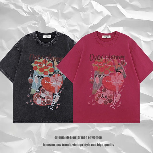 Harajuku Style Men's Loose Fit Cartoon Tee