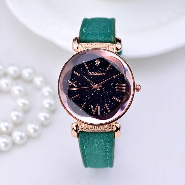 Playful Rose Gold Leather Watch for Women