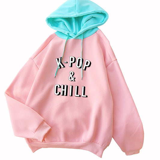 Pink Warm Fleece K-Pop Hip Hop Hoodie