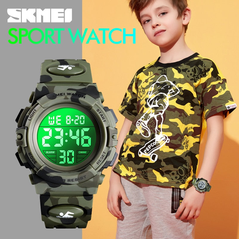 Military Kids Sport Watches - 50M Waterproof Digital Clock