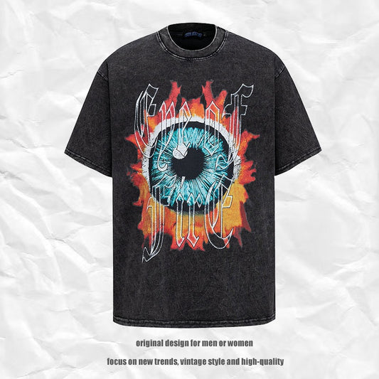 Playful White Ink Direct Spray Printed Half-Sleeve T-Shirt