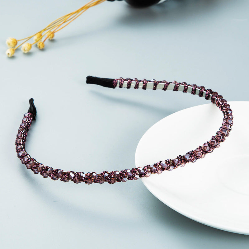 Winding String Crystal Headband - Super Flash Hair Accessory