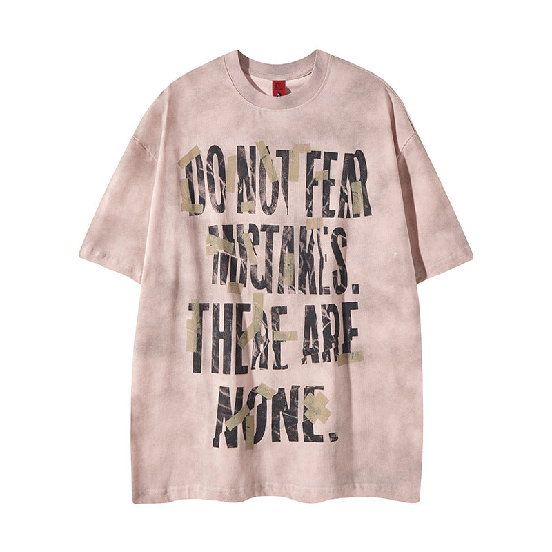 Harajuku Style Spray-Dyed Letter Print Oversized T-Shirt