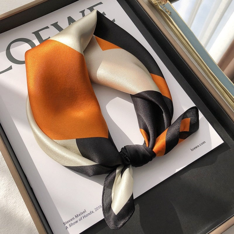 Harajuku Style Silk Scarf - Versatile Autumn Neckband & Headband