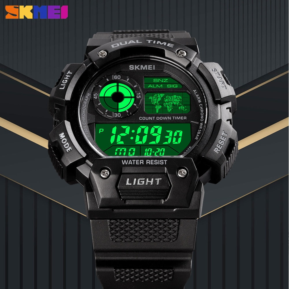 Luminous Digital Military Sports Watch - Waterproof & Stylish