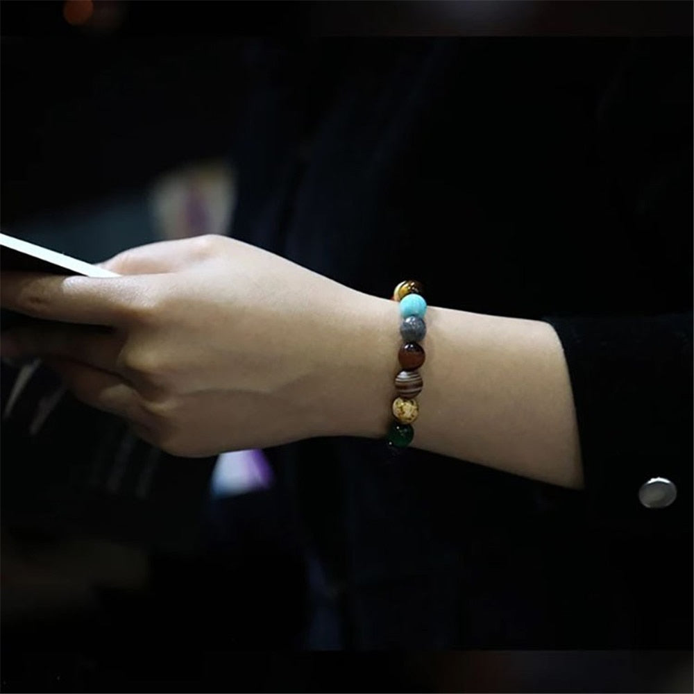 Lovers Eight Planets Natural Stone Bracelet - Galaxy Chakra