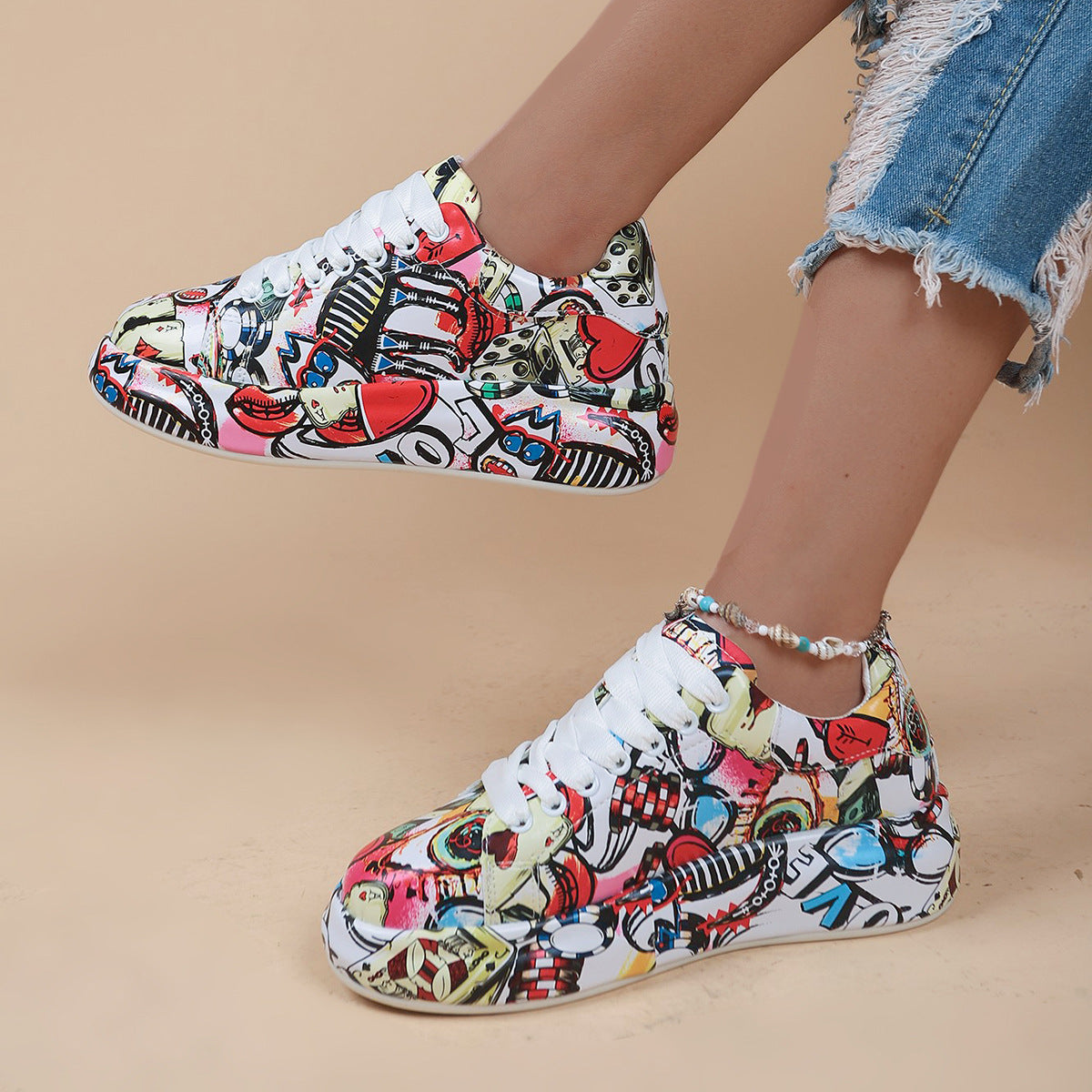Harajuku Style National Flag Lace-Up Sports Shoes