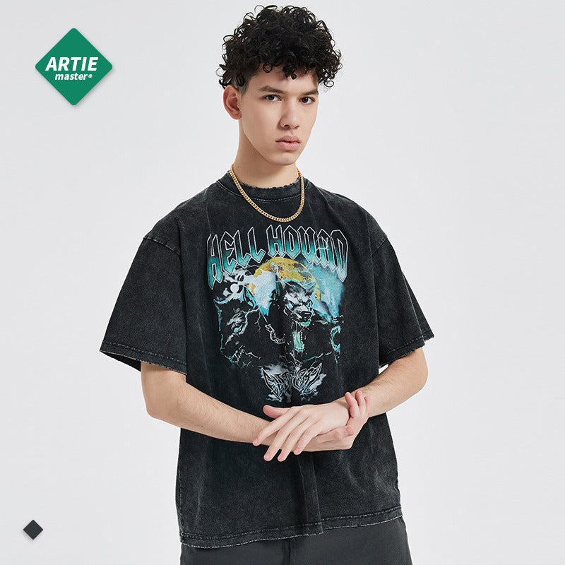 Harajuku Style Distressed Trendy Brand T-Shirt for Men