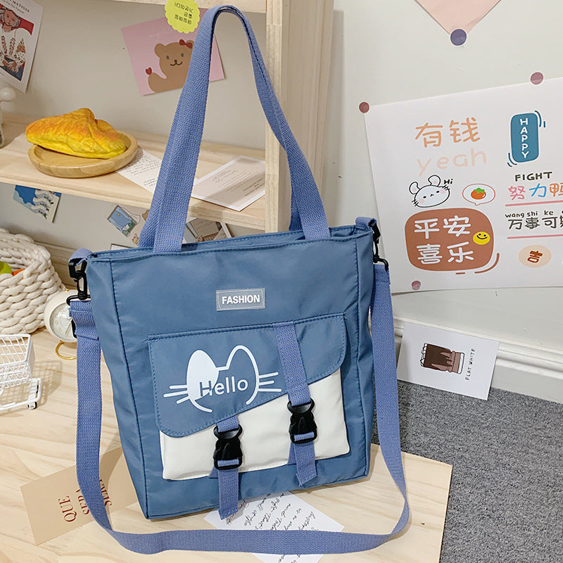Harajuku Style Canvas Tote Bag for Students