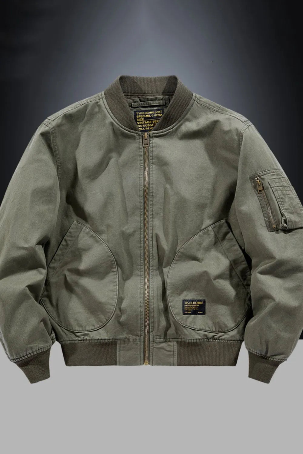 Men's Plus Size Harajuku Style Zip Up Bomber Jacket