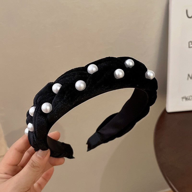 Black And White Plaid Woven Headband
