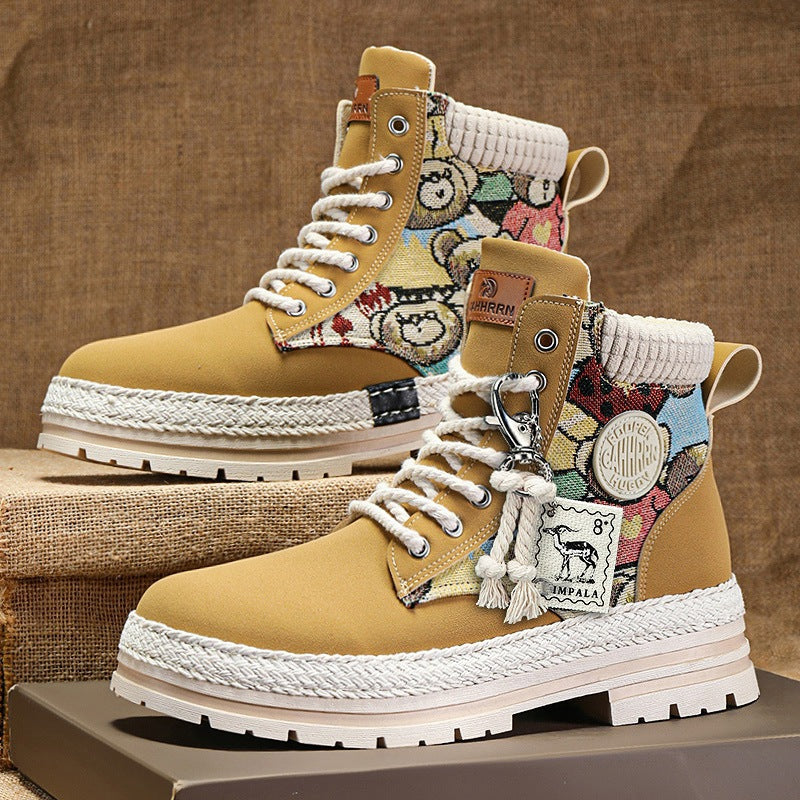 Playful Winter High Top Boots for Men