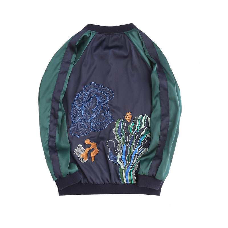 Reversible Embroidered Baseball Jersey - Harajuku Chic