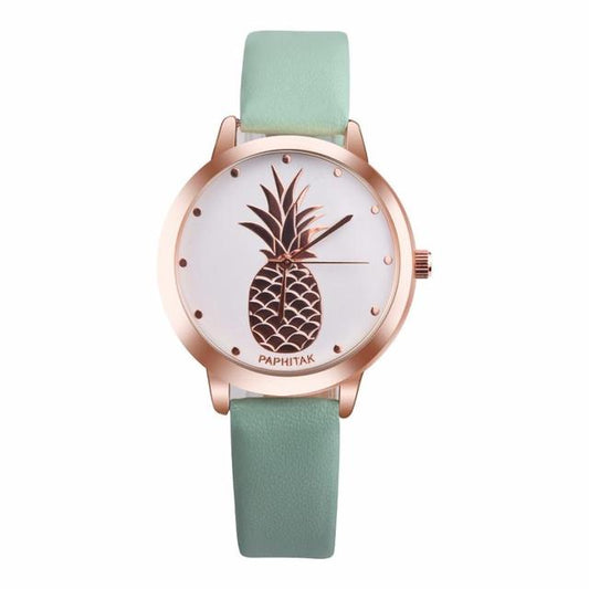 Pineapple Leather Quartz Watch - Harajuku Style