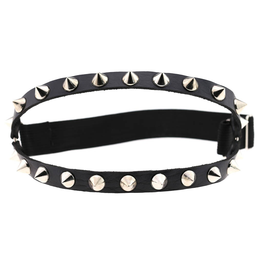 Punk Hip Hop Double Row Rivet Garter with Thigh Ring