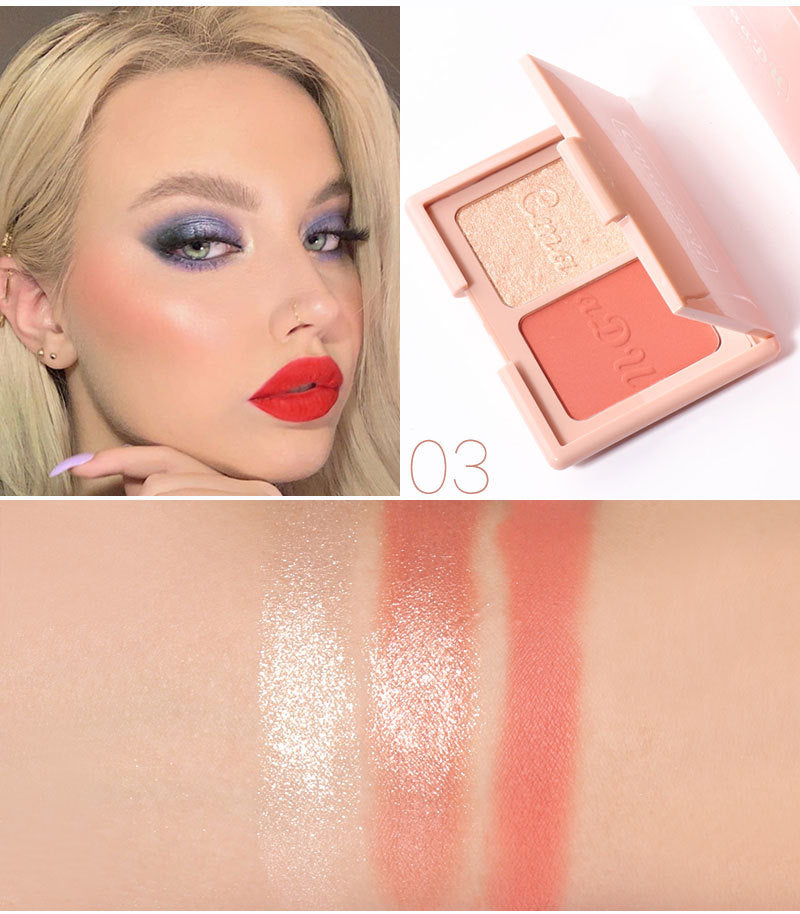 Two-Tone Blush Highlighter & Contour Palette