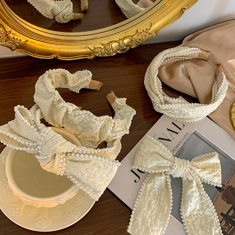 French Style Milk White Face Wash Headband