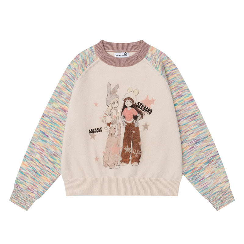 Round Neck Sweater for Women – Loose Casual Versatile Knitwear Trendy