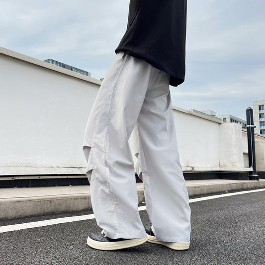 Playful Wide Leg Curved Knife Pants - Quick Dry Casual