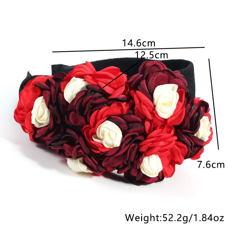 Handmade Fabric Side 3D Flower Headband