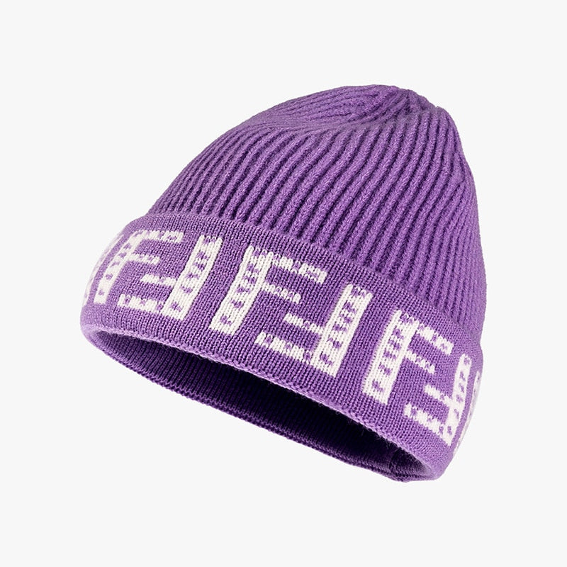 Harajuku Style Letter Beanie Hat for Women
