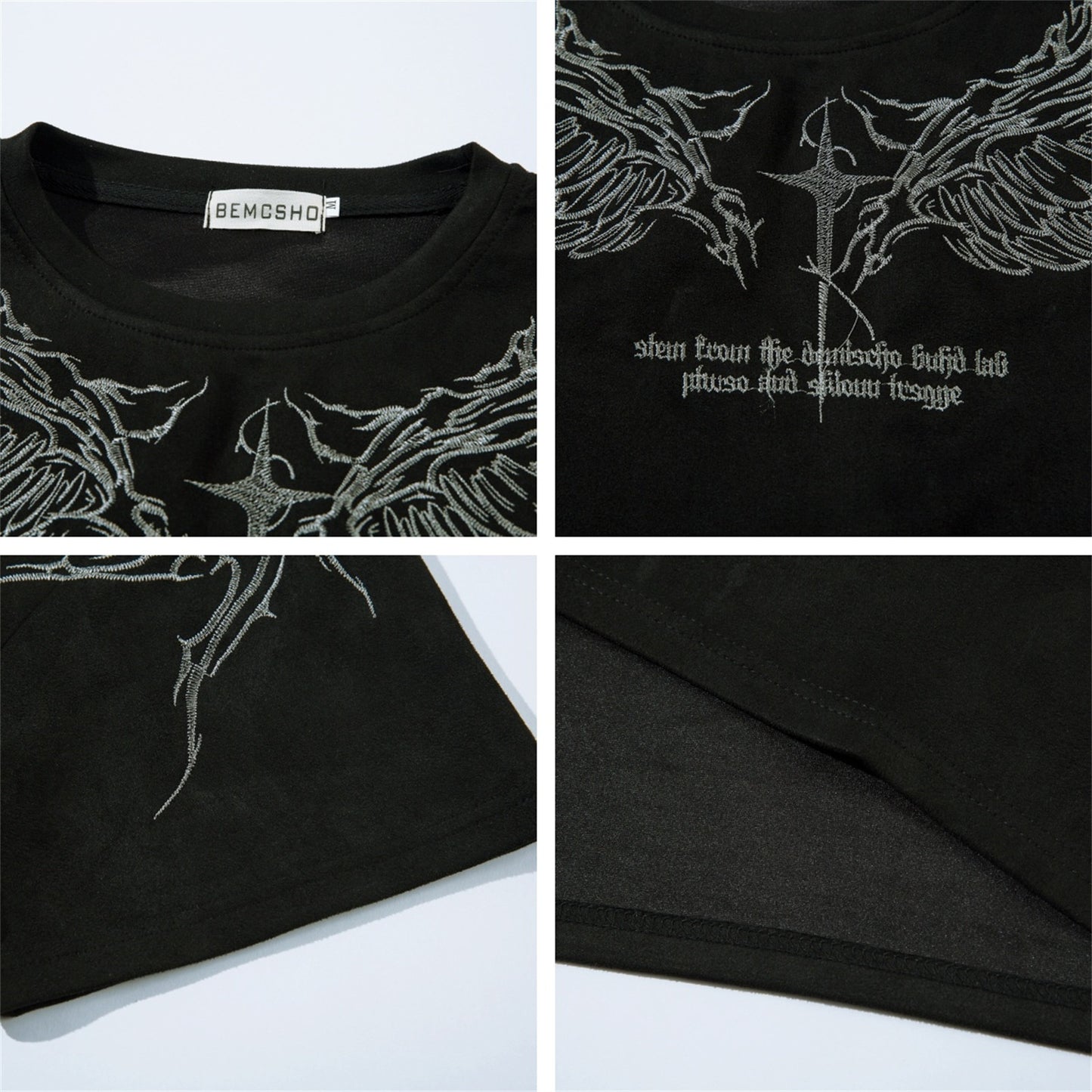 Harajuku Style Embroidered Short Sleeve T-Shirt