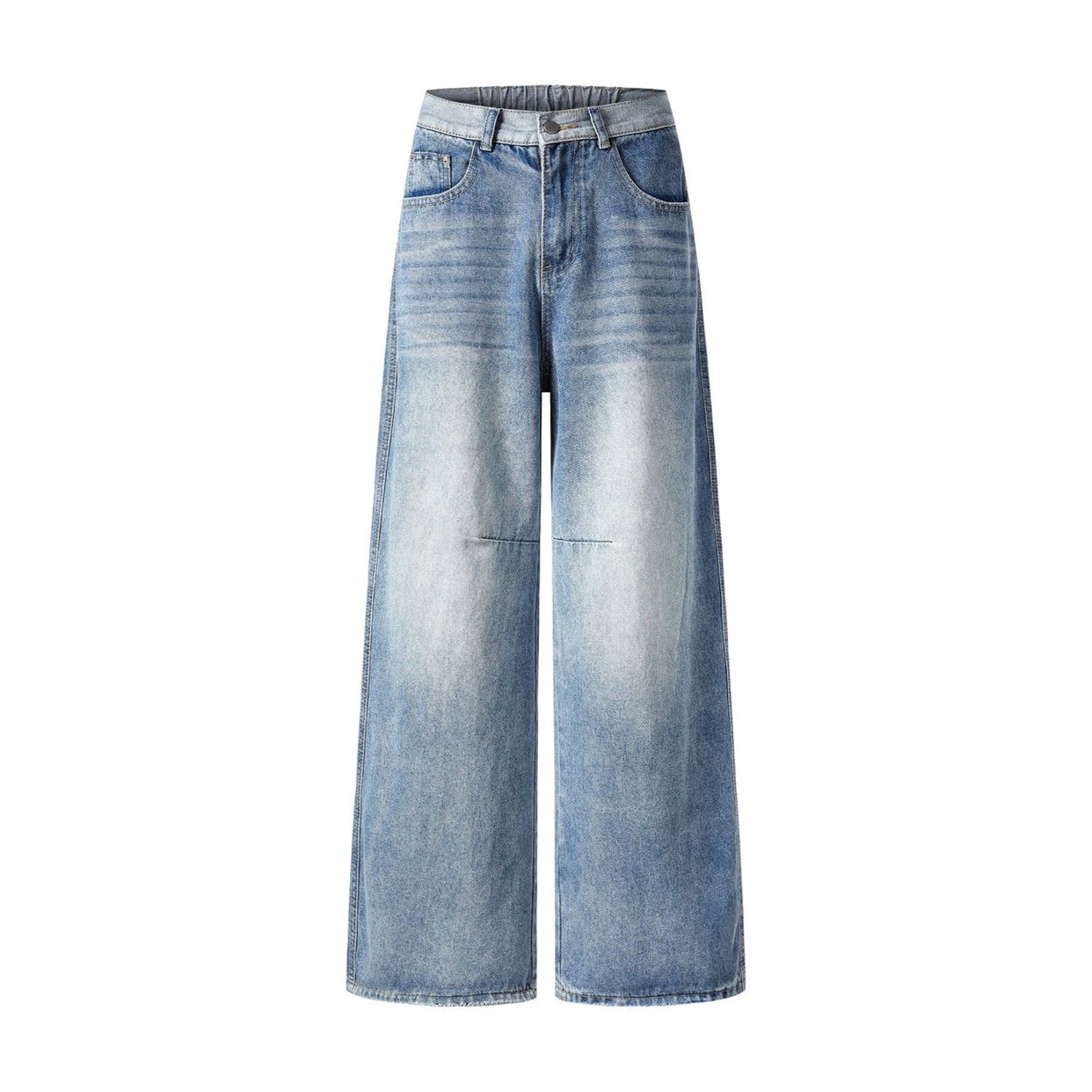 Washed Ground White Wide Leg Jeans - Harajuku Style