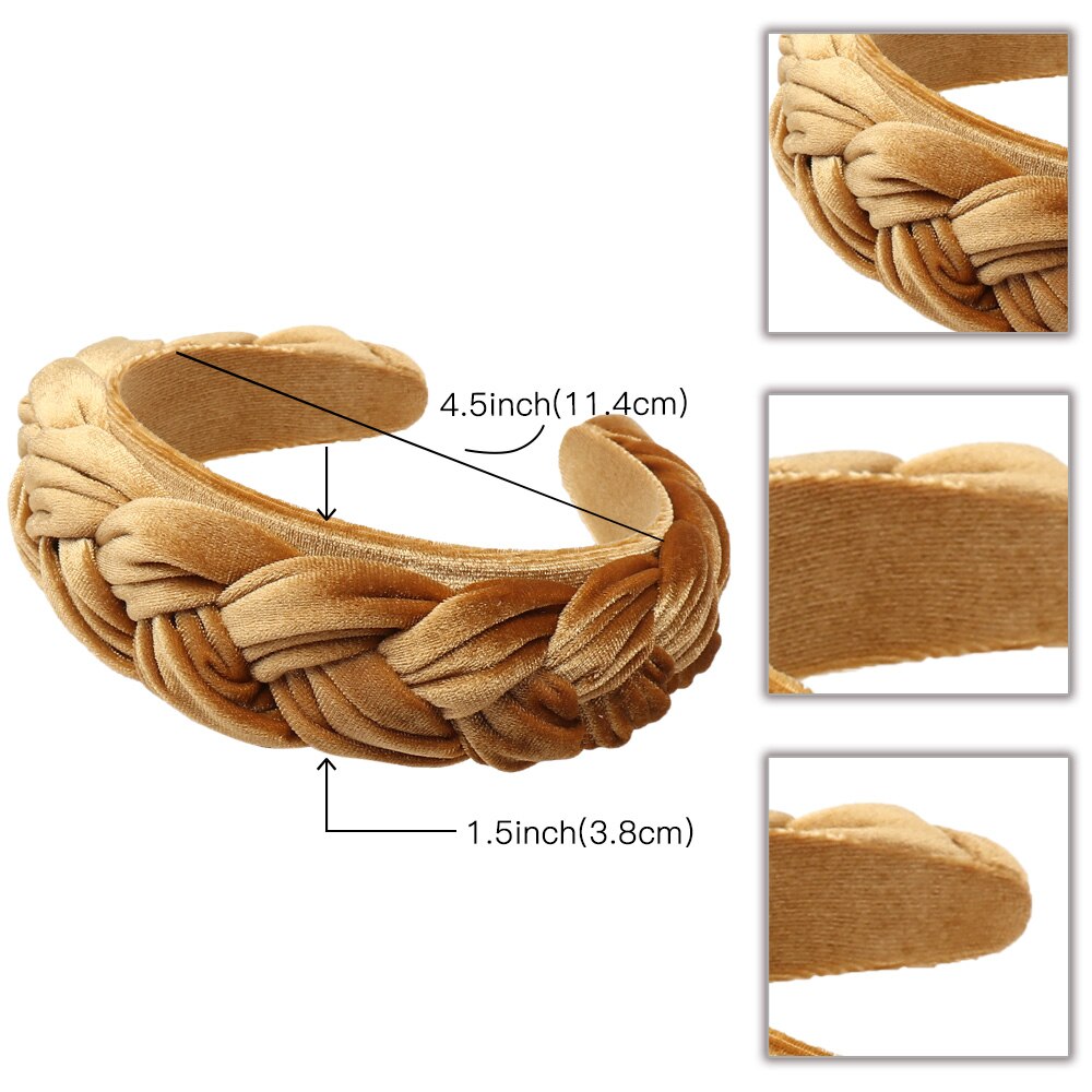 Creative Gold Velvet Twist Braid Headband
