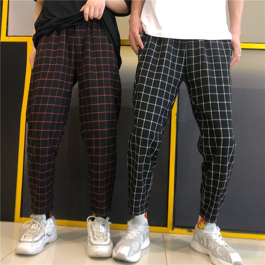 Vintage Plaid Patchwork Pants