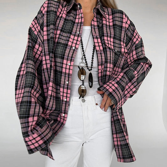 Playful Plaid Blazer - Chic Harajuku Style for Women