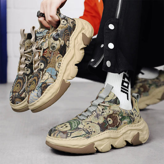 Canvas Breathable Dad Shoes - Height Increasing Trendy Sports Shoes