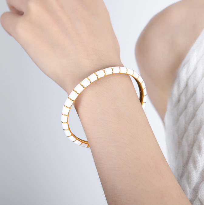 Cute Colorful Macaron Titanium Steel Bracelet for Girls
