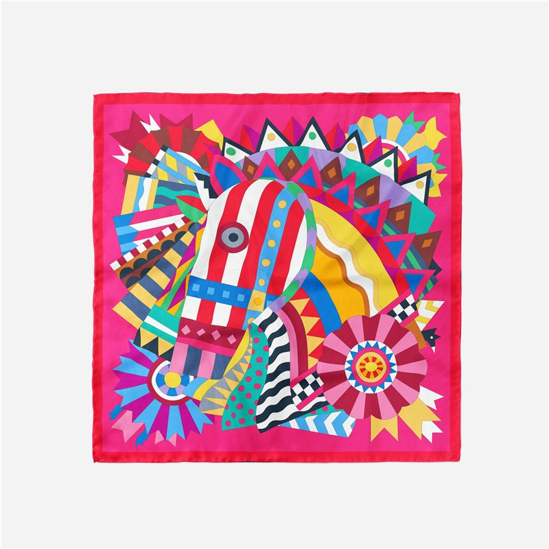 Colorful Hand-Painted Junma Women's Decorative Small Scarf