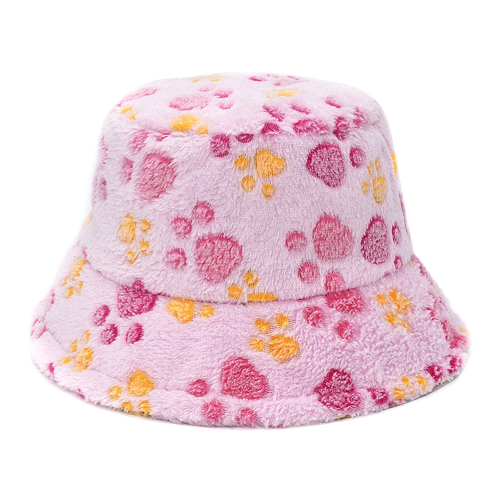 Camouflage Faux Fur Bucket Hat - Warm & Stylish Fisherman Hat