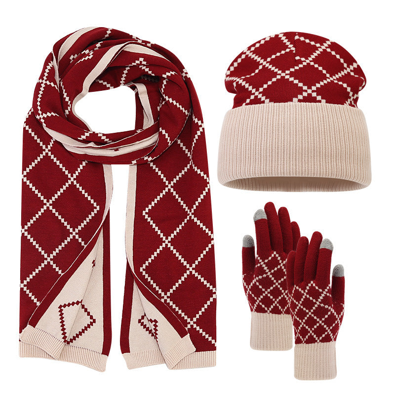 Harajuku Style Knitted Hat, Glove & Scarf Set for Winter