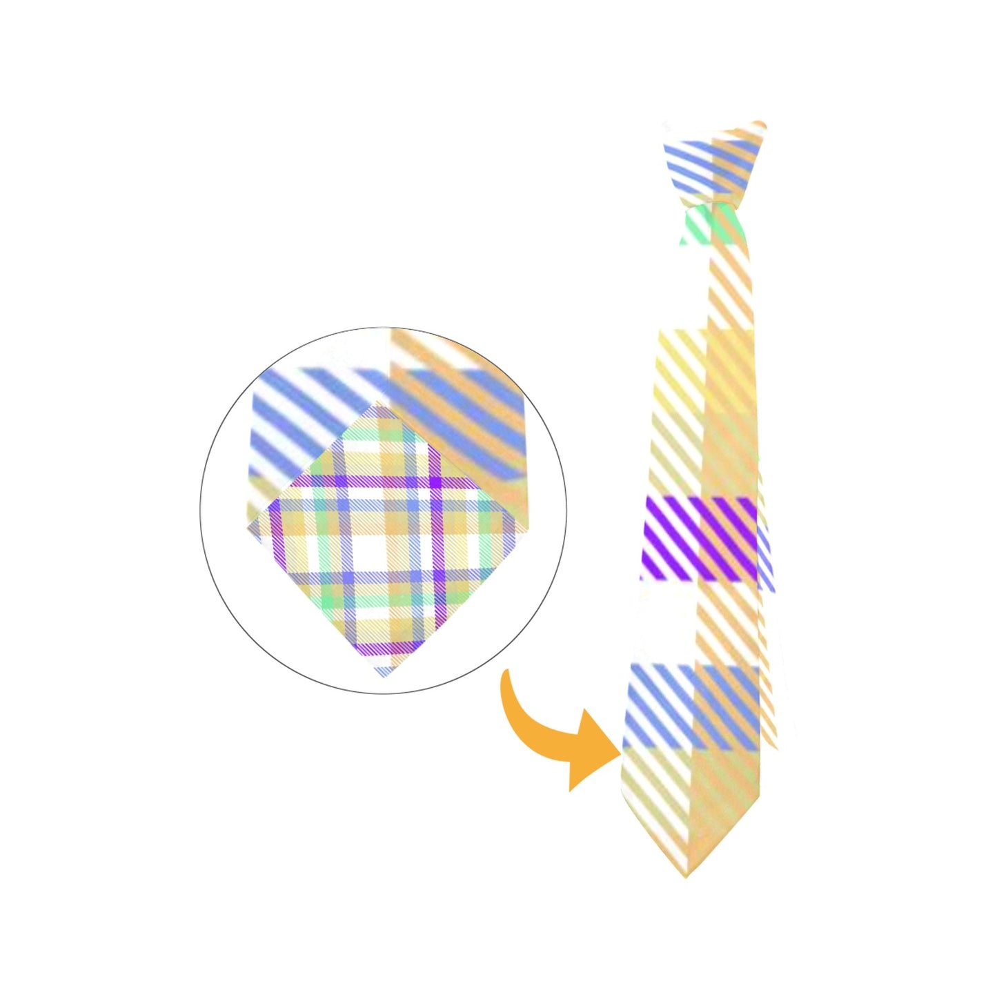 Custom Peekaboo Necktie - Pastel Plaid
