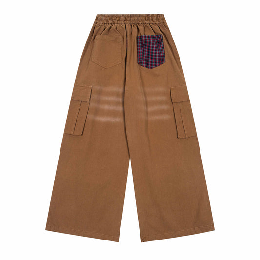 Retro Washed Dog Embroidered Denim Pants - Unisex