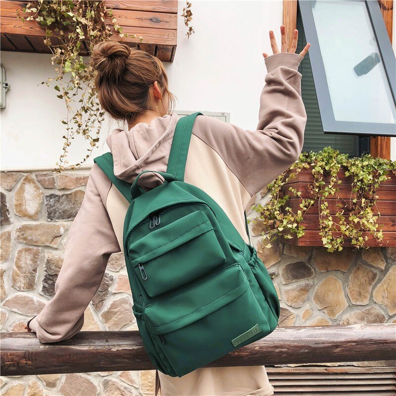 Waterproof Nylon Backpack for Women - Harajuku Style