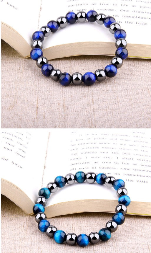 Royal Blue Tiger Eye & Obsidian Friendship Bracelet