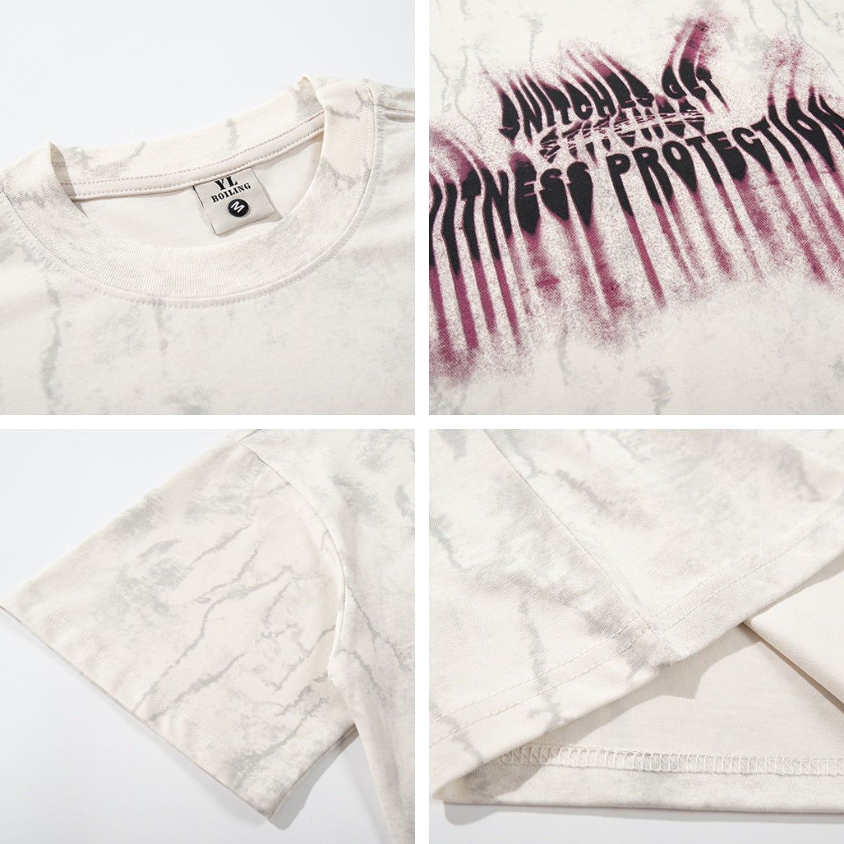 Retro Design Letter Print Short Sleeve T-Shirt